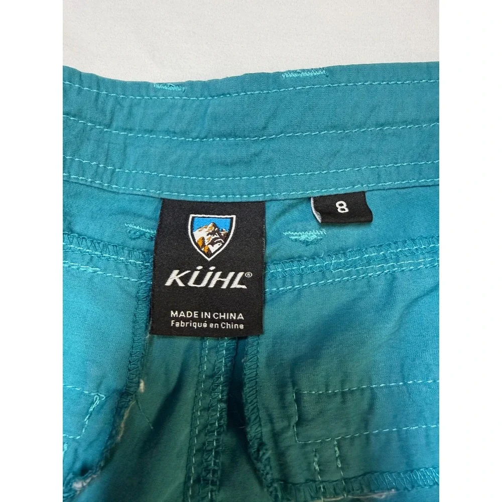 KÜHL Women's Kontra Shorts 8 Teal‎ Blue Hiking Outdoor EUC
